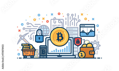 Cryptocurrency vector illustration