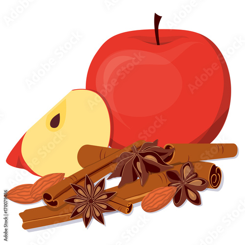 Apples, almond and fragrant spices.