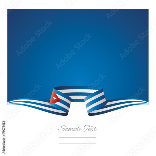 Abstract background Cuba flag ribbon photo