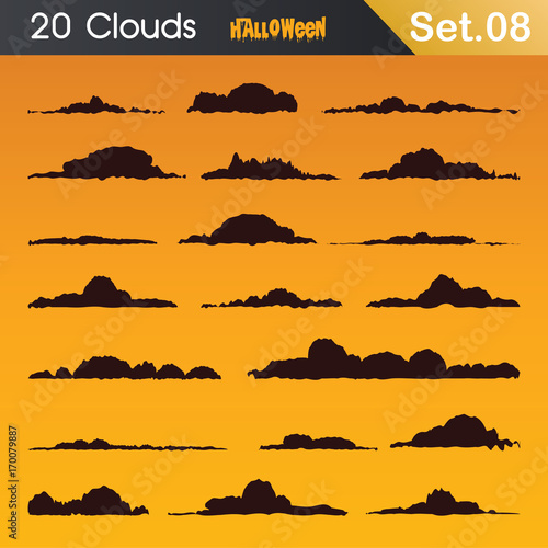  Halloween background. Cloud set