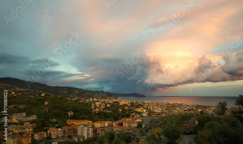 Lightning and thunderstorm on the Tigullio Gulf - Ligurian sea - Chiavari - Lavagna - Sestri Levante - Italy