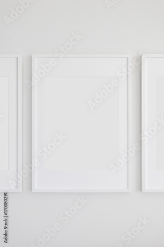 Set of 3 Blank Poster Frames in a Living Room