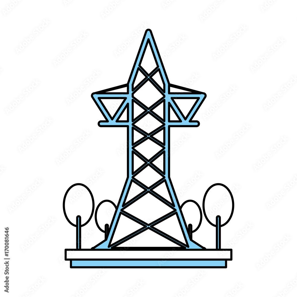 Electric tower icon save energy power and eco theme Isolated design Vector illustration Electric tower icon save energy power and eco theme Isolated design Vector illustration