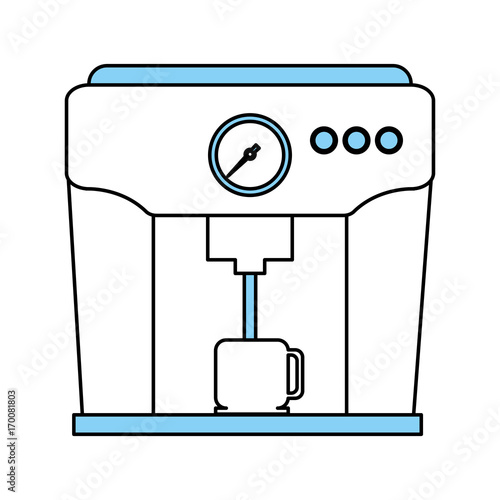 Fototapeta Naklejka Na Ścianę i Meble -  Coffee machine icon Coffee time drink and beverage theme Isolated design Vector illustration