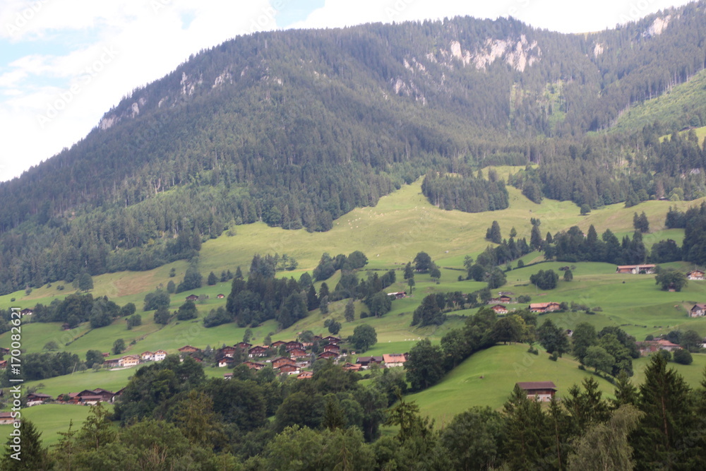 Swiss village in Alps