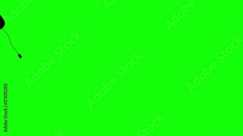 PC computer mouse randomly moves on green background