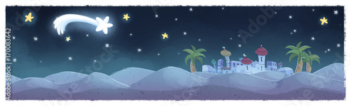 paisaje de estrella de oriente en navidad
