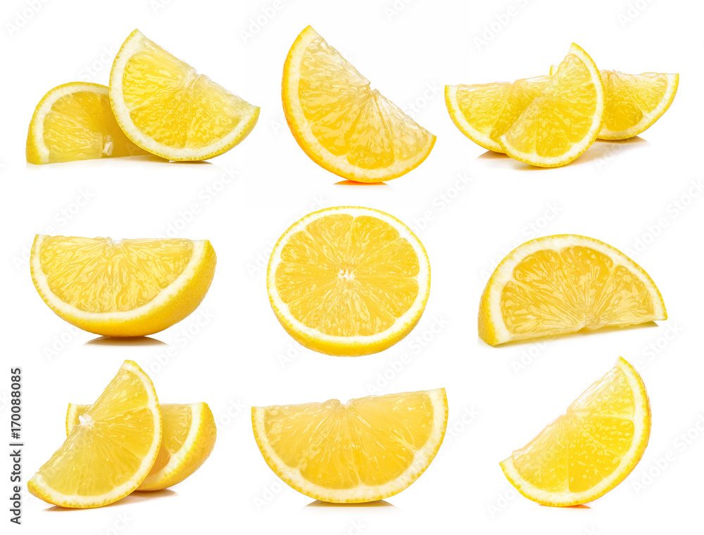 Set of Slice Lemon isolated on white background