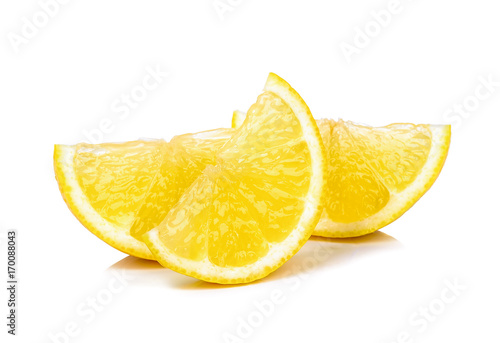 Slice of Lemon isolated on white background