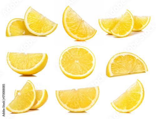 Set of Slice Lemon isolated on white background