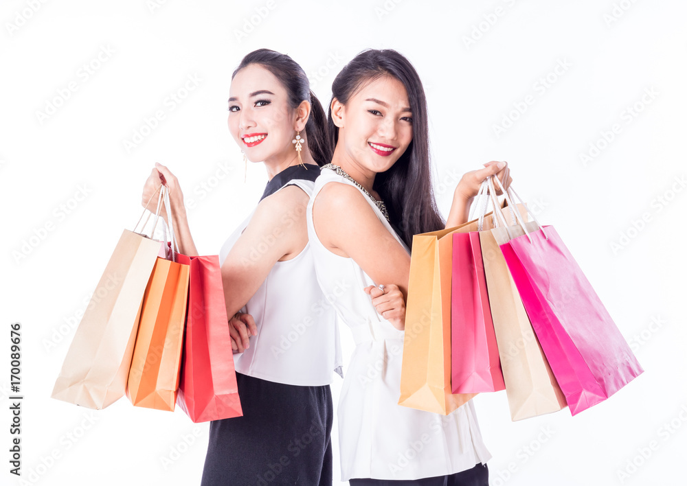 women holding shopping bags in her hand