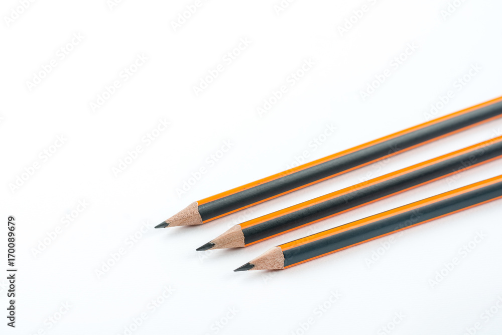 Graphite wooden pencils isolated over white background with copy Graphite wooden pencils isolated over white background with copy