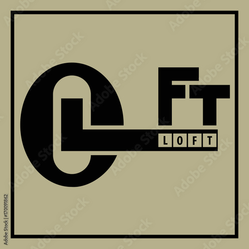 vector icon in loft style, apartment key