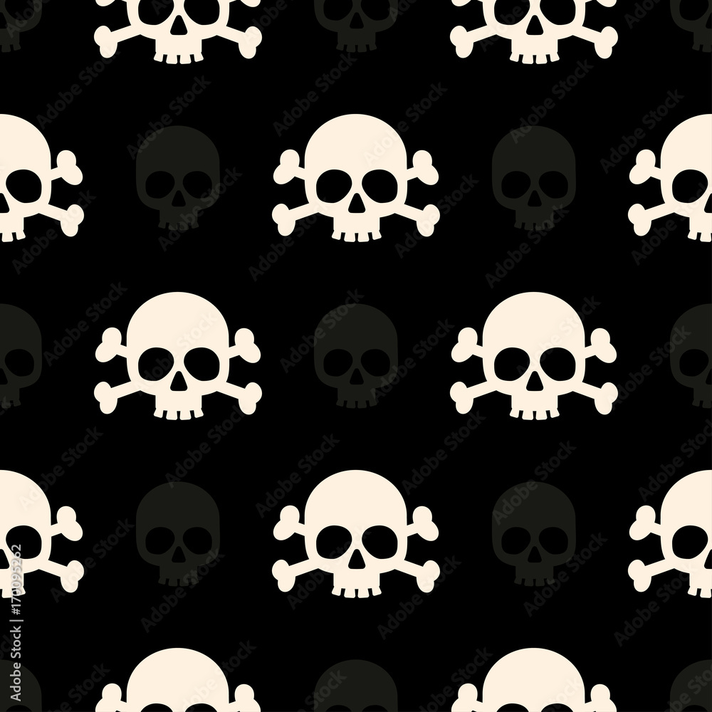 Seamless pattern with white skulls. Vector illustration Seamless pattern with white skulls. Vector illustration
