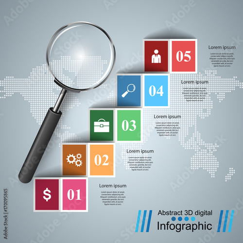 A realistic business magnifier. Zoom in and find.