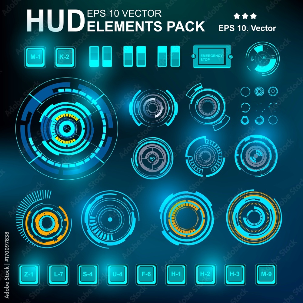 Futuristic virtual graphic touch user interface, HUD Futuristic virtual graphic touch user interface, HUD