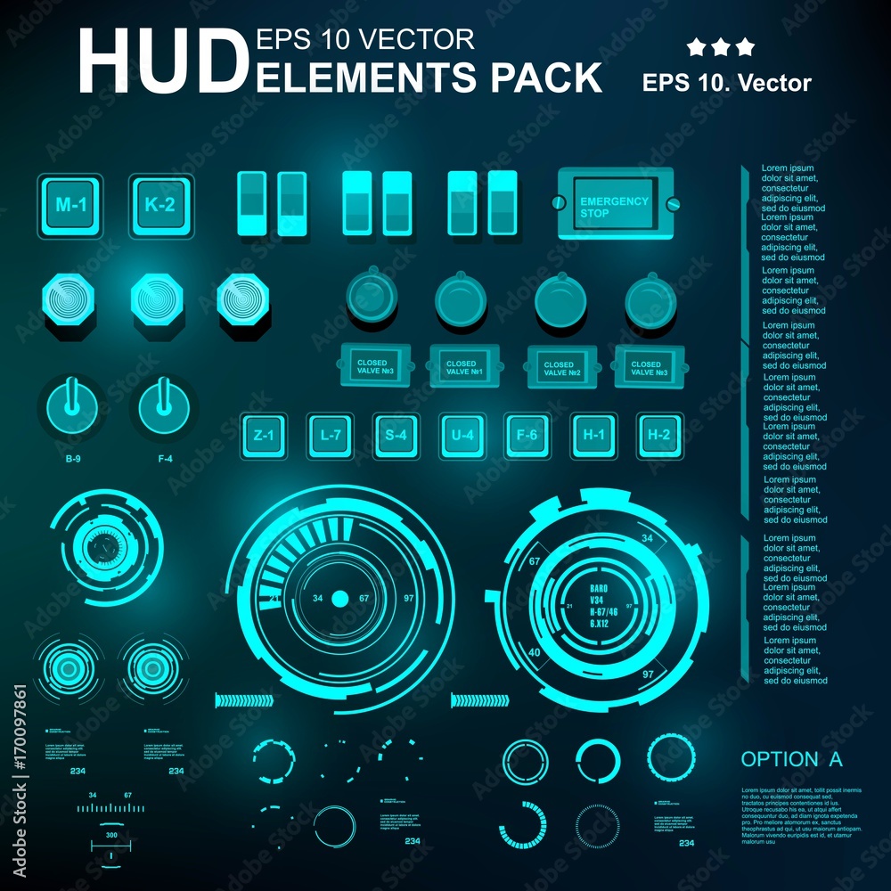 Futuristic virtual graphic touch user interface, HUD Futuristic virtual graphic touch user interface, HUD