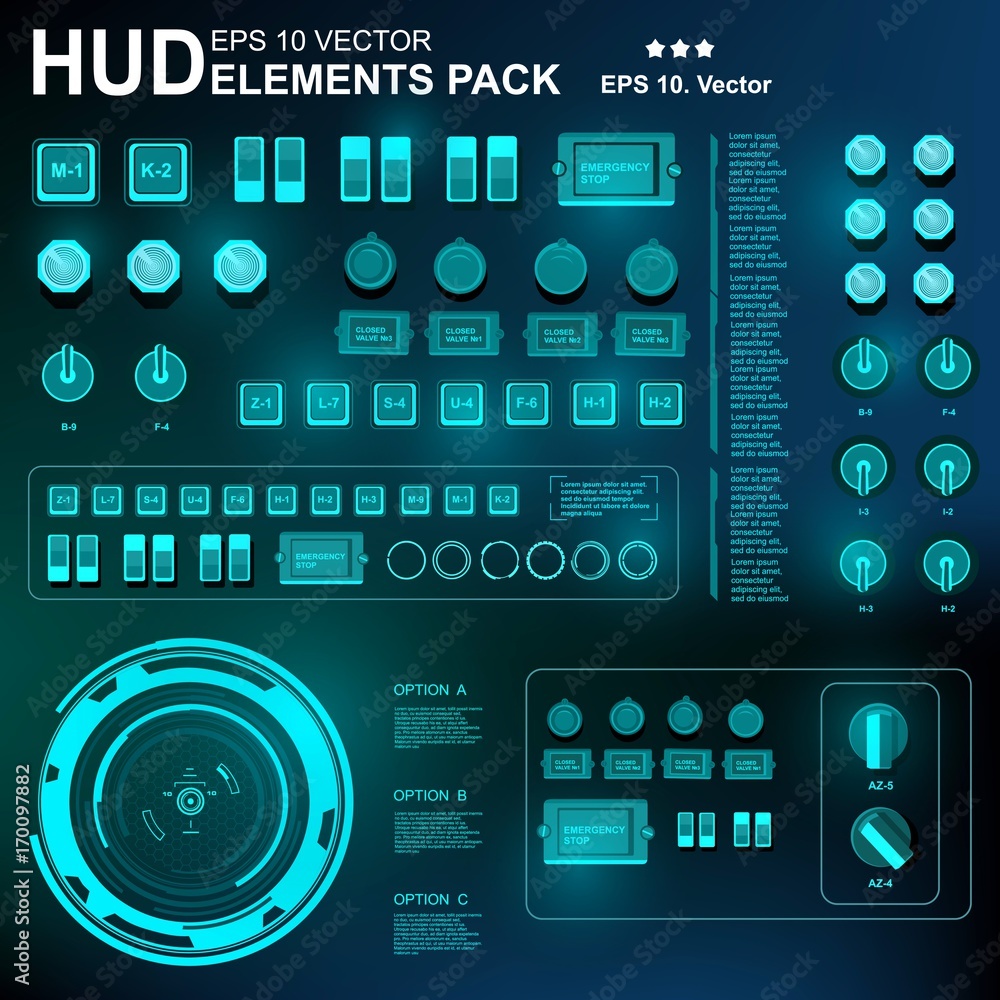 Futuristic virtual graphic touch user interface, HUD Futuristic virtual graphic touch user interface, HUD