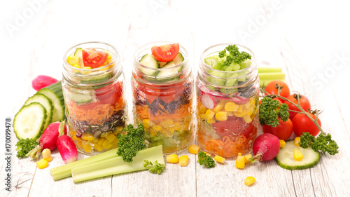 vegetable salad in jar