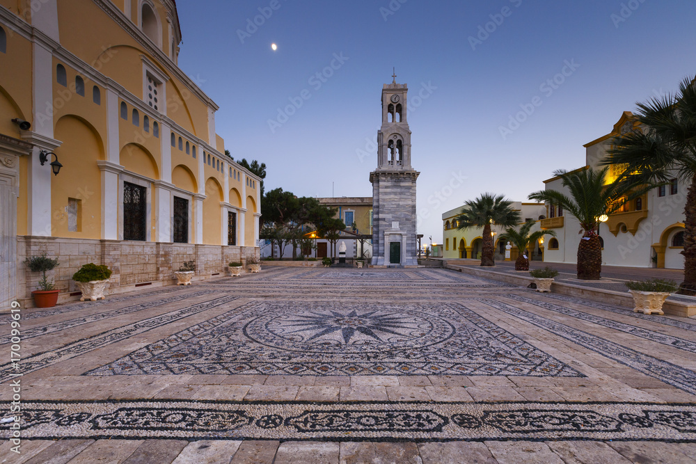 Obraz premium View of the central square in Kalymnos town, Greece. 