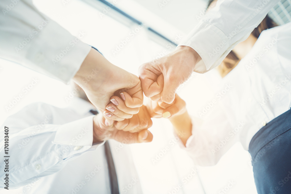 The business people greeting with a fist The business people greeting with a fist