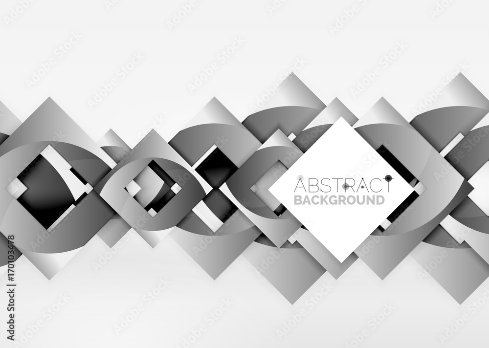 Obraz premium Squares geometric object in light 3d space, abstract background