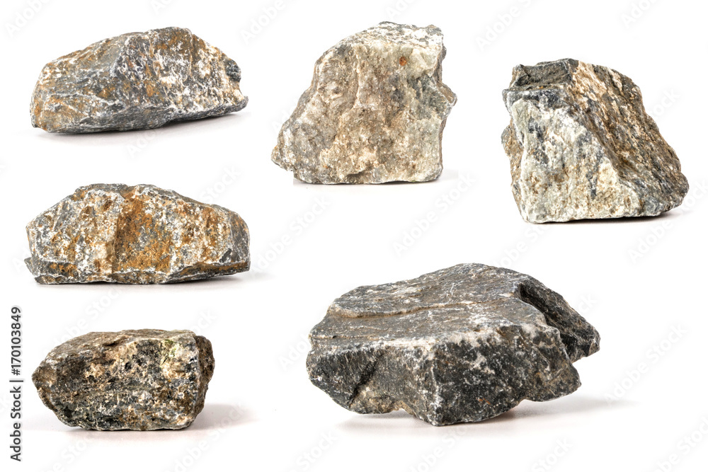 Group Set Stones isolated on white background Group Set Stones isolated on white background