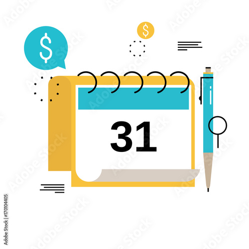 Financial calendar, financial planning, monthly budget planning flat vector illustration design. Financial planning design for mobile and web graphics