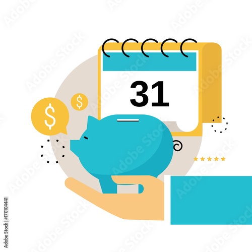 Financial calendar, financial planning, monthly budget planning flat vector illustration design. Financial planning design for mobile and web graphics