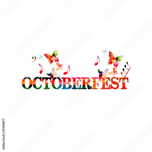 Oktoberfest celebration colorful design isolated vector illustration. Oktoberfest lettering typography background © abstract