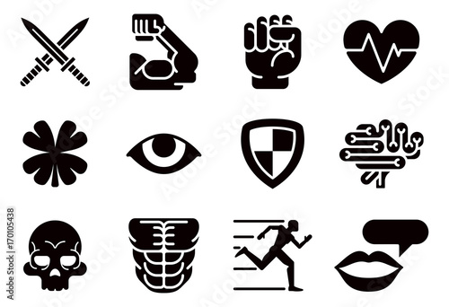 Icon Set Character Game Attributes