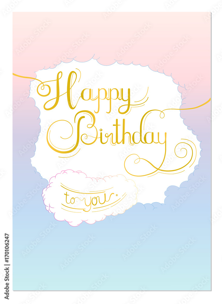 Naklejka premium Happy, Birthday, golden, Typographic, Background