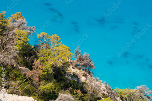 Aerial view of Ionian sea on Lefkada west coast