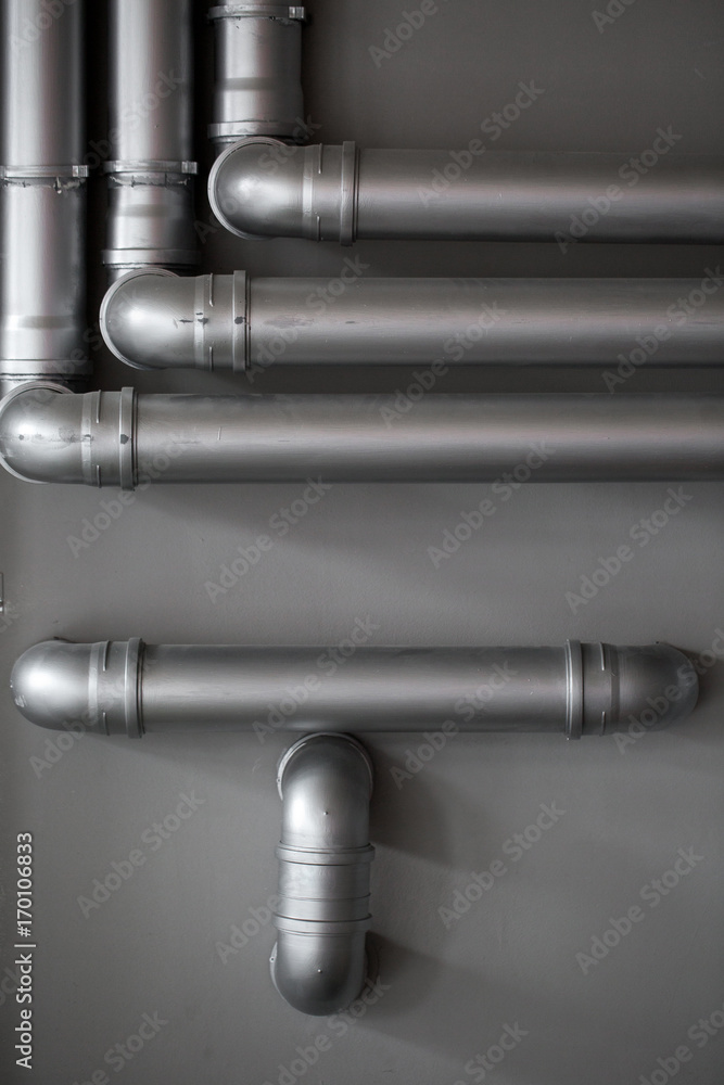 Concept silver pipeline system in crude oil factory Concept silver pipeline system in crude oil factory