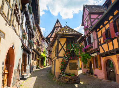 medieval village Eguisheim in Alsace  east France