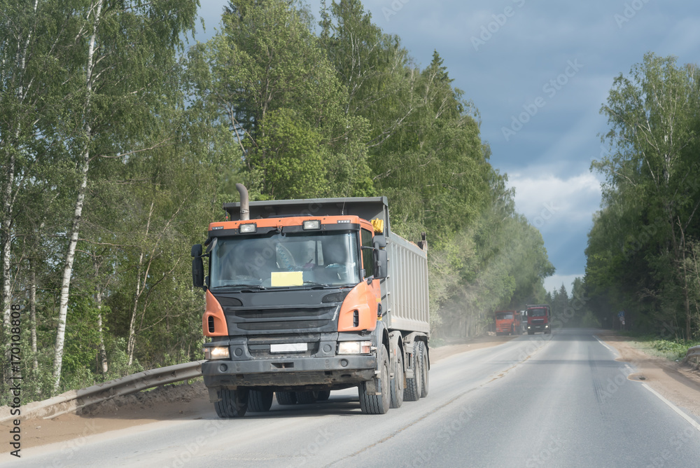 12-Jun, 2017, Russia, Moscow region. Truck on Highway