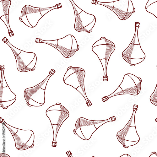 Pretty sketched seamless pattern made of hand drawn jars.
