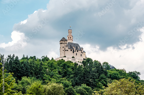 Marksburg Castle at Rhine Valley near Braubach, Germany.