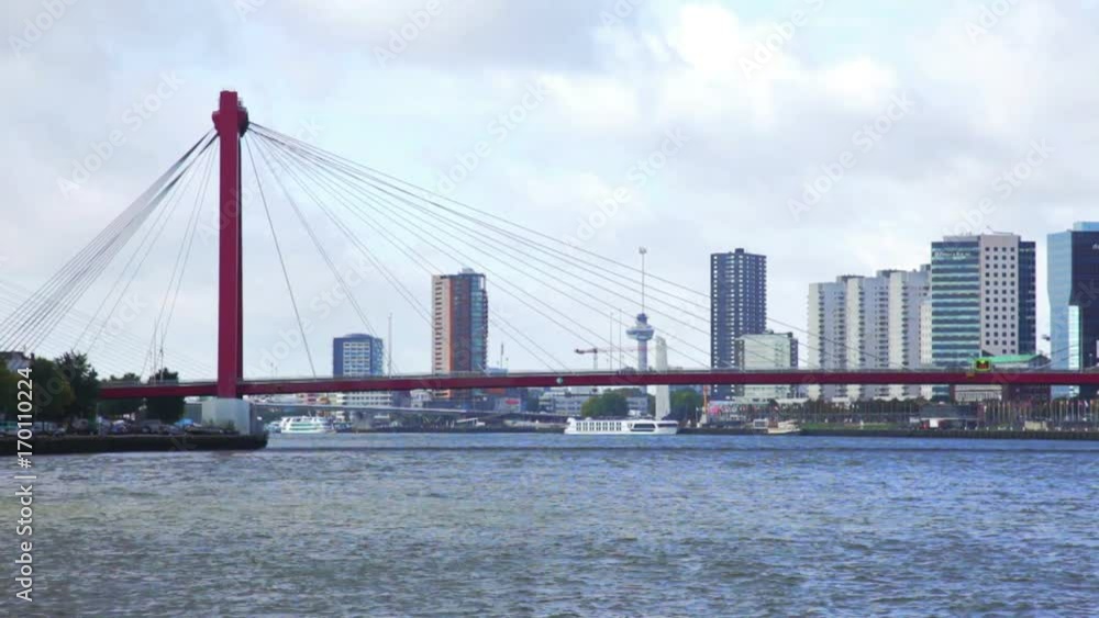 View of Rotterdam from the river, the Netherlands View of Rotterdam from the river, the Netherlands