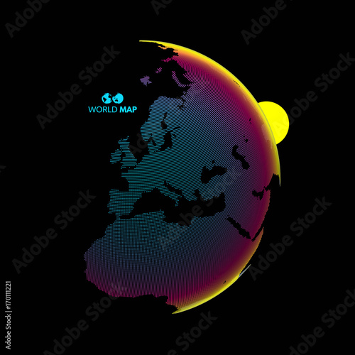 Africa and Europe. Earth globe. Global business marketing concept. Dotted style. Design for education  science  web presentations.