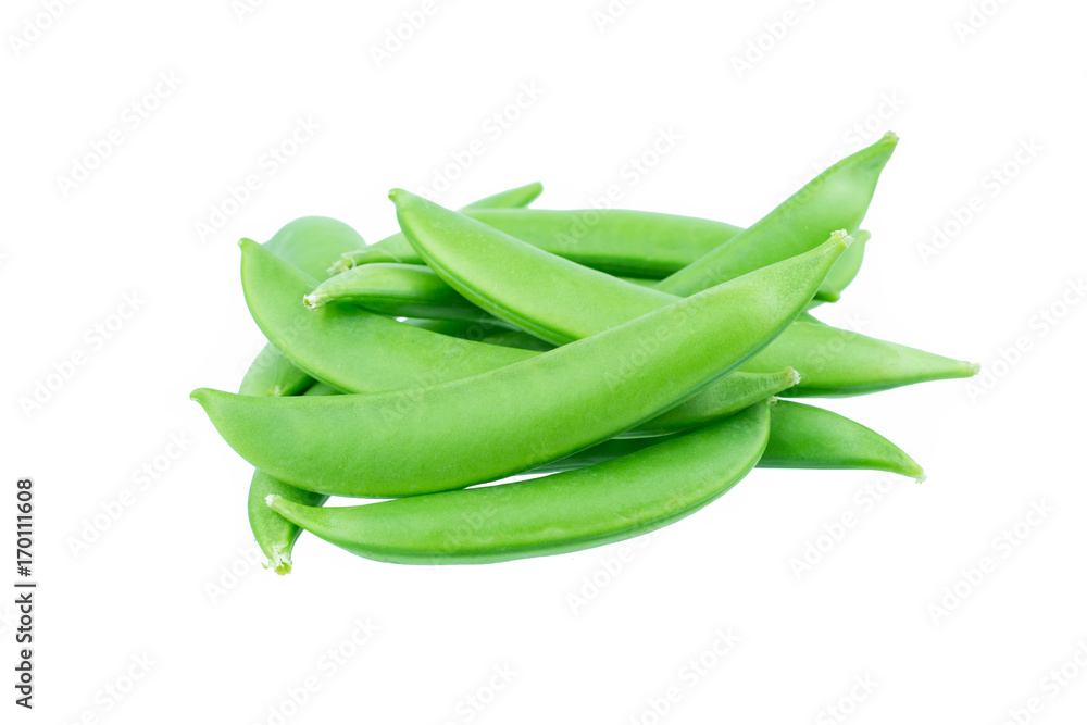 Pods of green peas isolated on the white background Pods of green peas isolated on the white background
