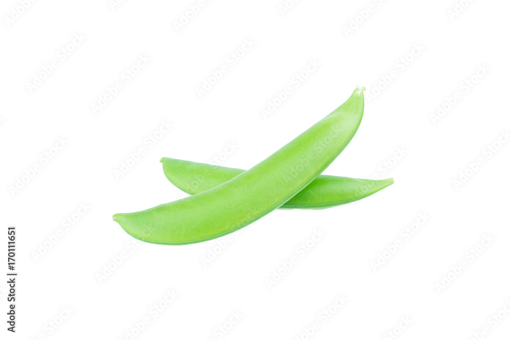 Pods of green peas isolated on the white background Pods of green peas isolated on the white background