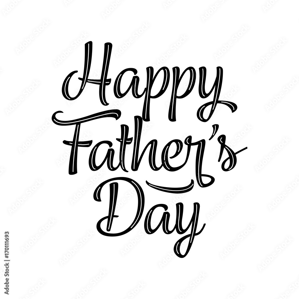 Happy Father's Day, banner. Beautiful greeting scratched calligraphy