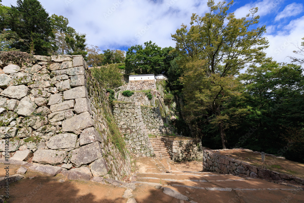 備中松山城 石垣・土塀 -天守が残る日本で唯一の山城-
