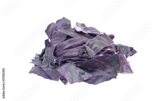 Sliced Purple Cabbage isolated on white background