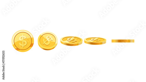 Gold coins. Isolated on white background. Vector illustration