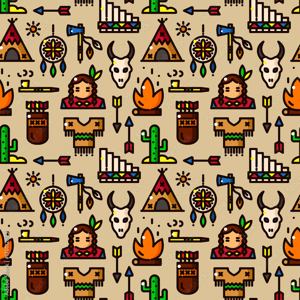 American indian vector seamless pattern American indian vector seamless pattern