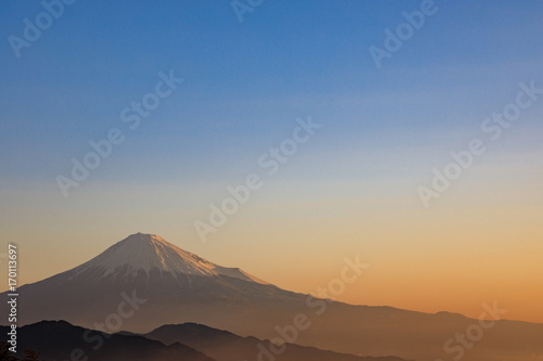 日本平から望む朝焼けの富士山