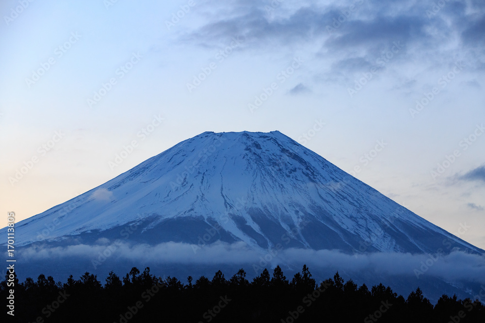 夜明けの富士山 -朝霧高原-