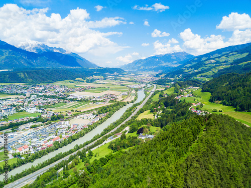 Hall Tirol aerial view